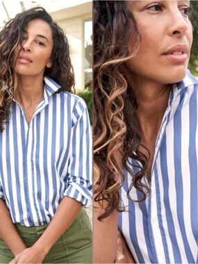 Frank & Eileen “Frank” Woven Button-up Slate Stripe Size XS